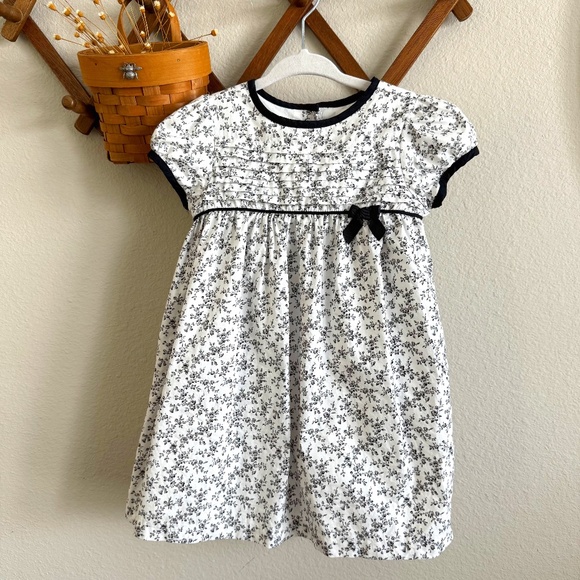 Janie and Jack Baby Girls Floral Dress Black/White size 12-18M - Picture 2 of 6